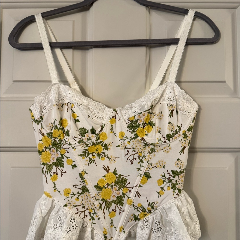 Honeydew Clementine Bustier Corset Top with Lace Trim XS